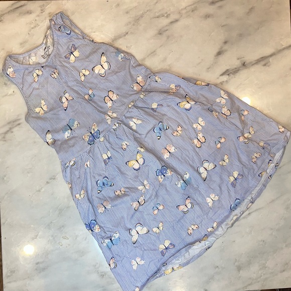 H&M Blue Butterfly Print Kids Dress - Picture 1 of 1